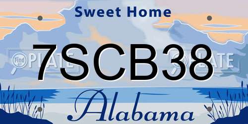 7SCB38 Alabama License Plate