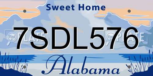 7SDL576 Alabama License Plate