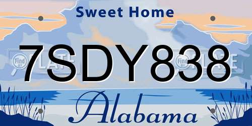 7SDY838 Alabama License Plate