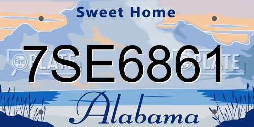 7SE6861 Alabama License Plate