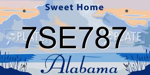 7SE787 Alabama License Plate