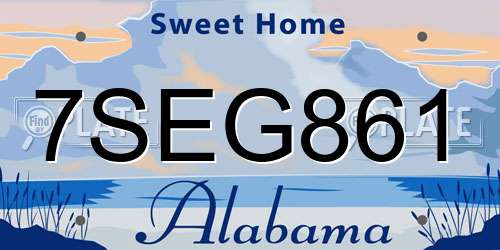 7SEG861 Alabama License Plate