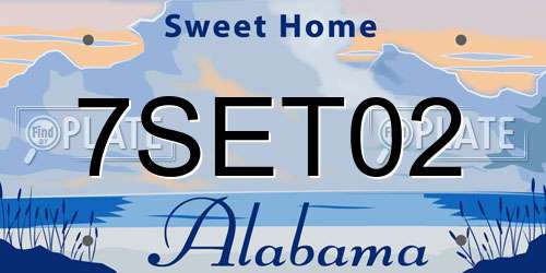7SET02 Alabama License Plate