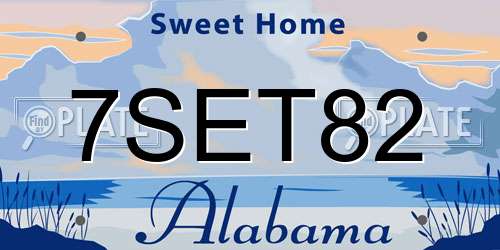 7SET82 Alabama License Plate