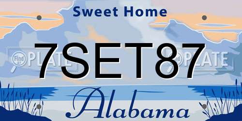 7SET87 Alabama License Plate