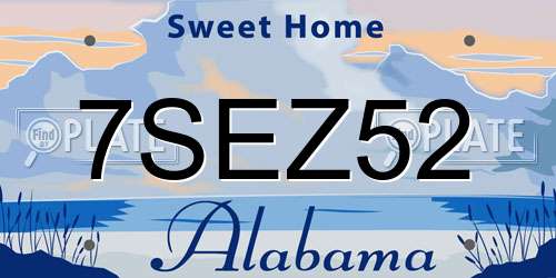 7SEZ52 Alabama License Plate
