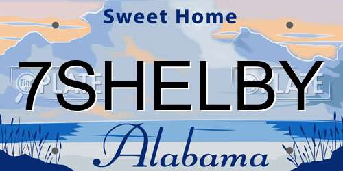7SHELBY Alabama License Plate