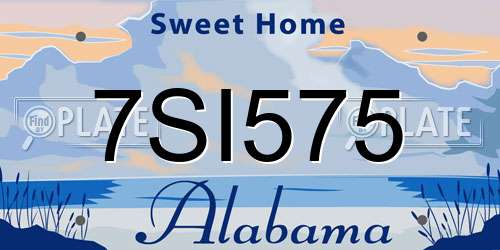 7SI575 Alabama License Plate