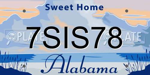 7SIS78 Alabama License Plate