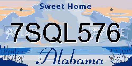 7SQL576 Alabama License Plate