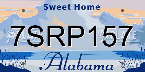7SRP157 Alabama License Plate