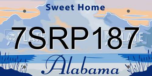 7SRP187 Alabama License Plate