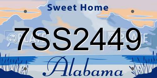 7SS2449 Alabama License Plate