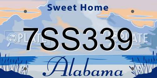 7SS339 Alabama License Plate