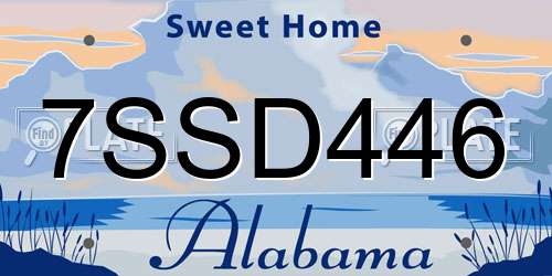 7SSD446 Alabama License Plate