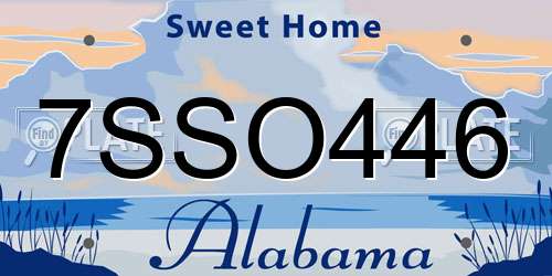 7SSO446 Alabama License Plate