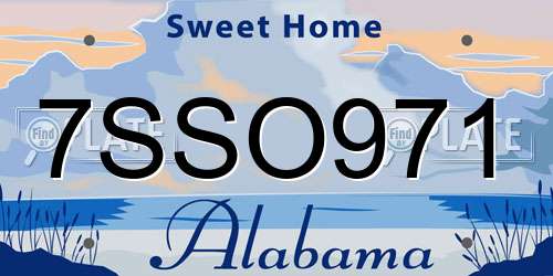 7SSO971 Alabama License Plate