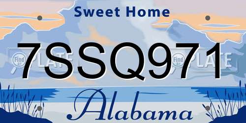 7SSQ971 Alabama License Plate
