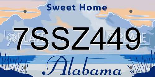 7SSZ449 Alabama License Plate