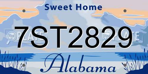 7ST2829 Alabama License Plate