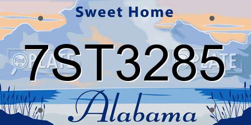 7ST3285 Alabama License Plate