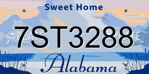 7ST3288 Alabama License Plate