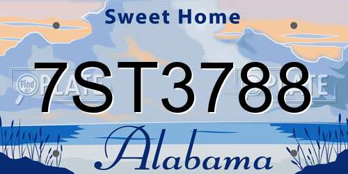 7ST3788 Alabama License Plate