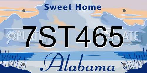 7ST465 Alabama License Plate