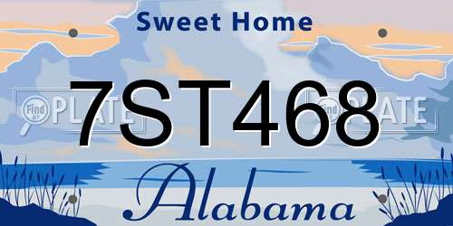 7ST468 Alabama License Plate