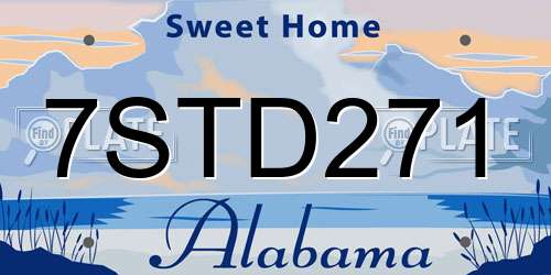 7STD271 Alabama License Plate