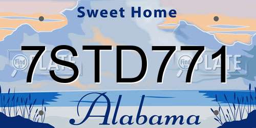 7STD771 Alabama License Plate