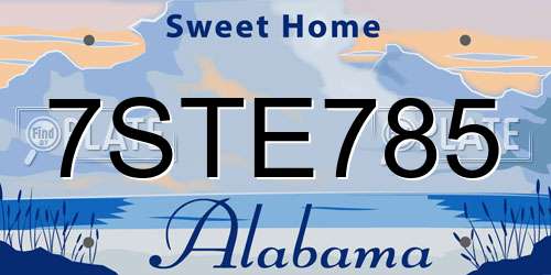 7STE785 Alabama License Plate