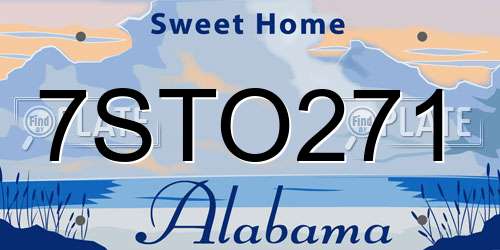 7STO271 Alabama License Plate