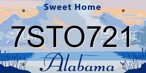 7STO721 Alabama License Plate