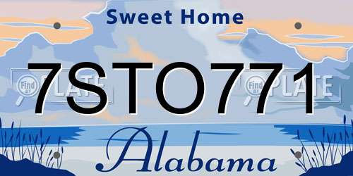7STO771 Alabama License Plate
