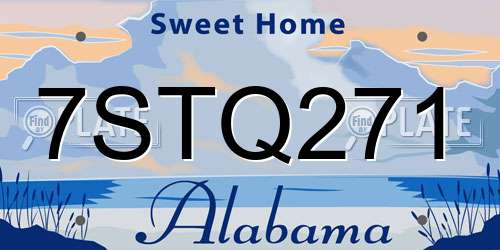 7STQ271 Alabama License Plate