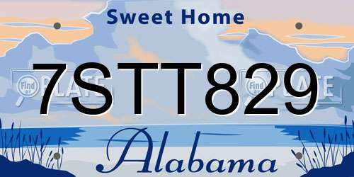 7STT829 Alabama License Plate