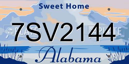 7SV2144 Alabama License Plate