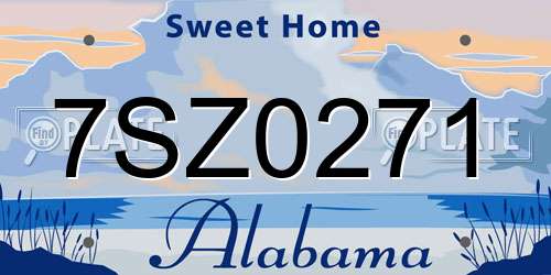 7SZ0271 Alabama License Plate