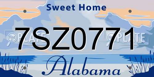 7SZ0771 Alabama License Plate