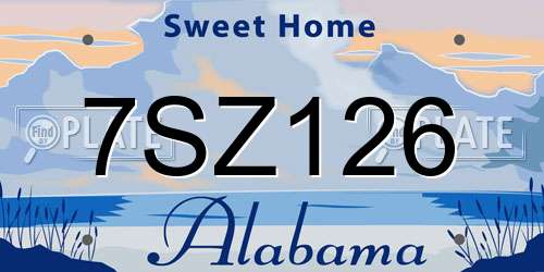 7SZ126 Alabama License Plate