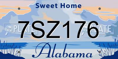7SZ176 Alabama License Plate