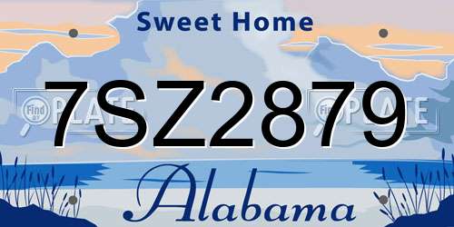 7SZ2879 Alabama License Plate