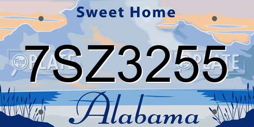 7SZ3255 Alabama License Plate