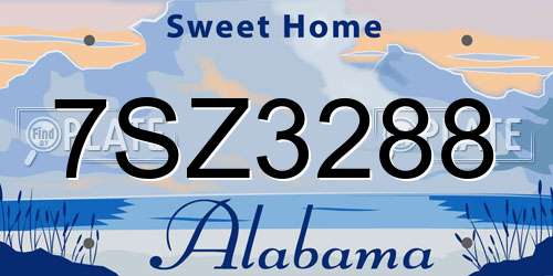 7SZ3288 Alabama License Plate