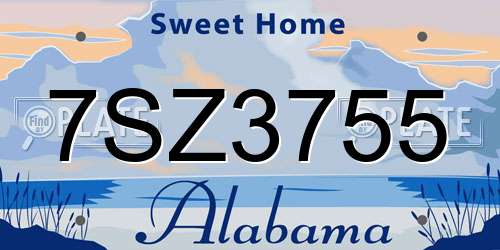7SZ3755 Alabama License Plate