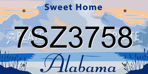 7SZ3758 Alabama License Plate