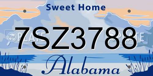 7SZ3788 Alabama License Plate