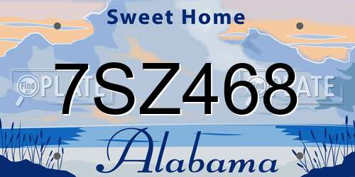 7SZ468 Alabama License Plate