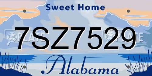7SZ7529 Alabama License Plate